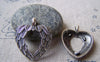 Accessories - Feather Heart Charms Antique Silver Filigree Pendants 27x31mm Set Of 10 Pcs A5662