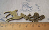 Accessories - Flower Deer Antlar Pendants Antique Bronze Charms 20x70mm Set Of 4 Pcs A1625