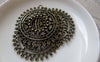 Accessories - Flower Ring Pendants Antique Bronze Large Filigree Circle Charms  40mm Set Of 10 Pcs A7148