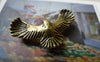 Accessories - Flying Bird Connector Antique Bronze Eagle Hawk Pendants Three Loops 20x35mm Set Of 10 Pcs A5574