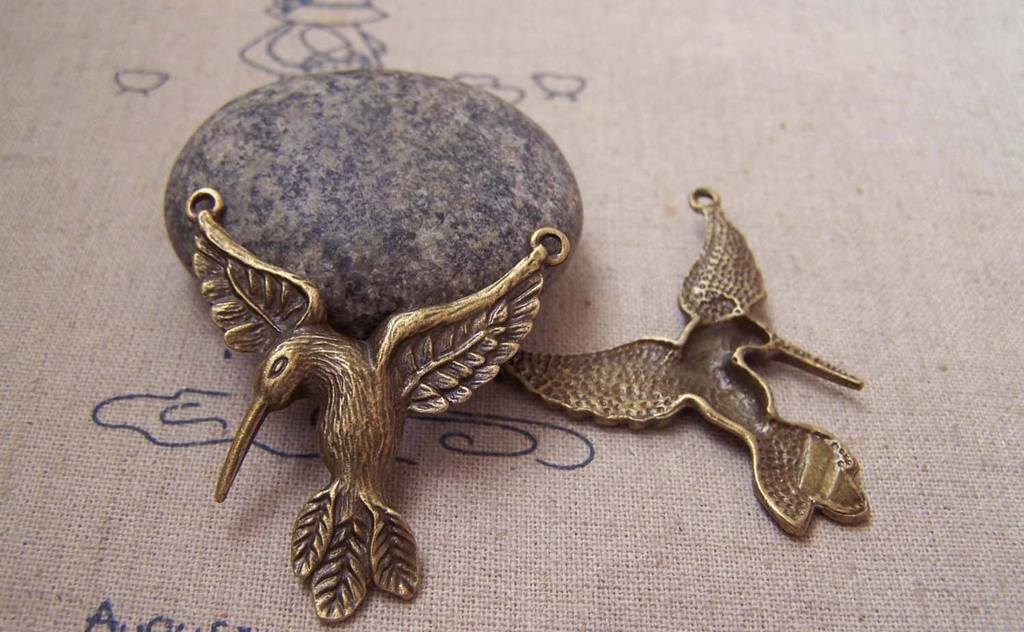 Accessories - Flying Eagle Connector Antique Bronze Charms 30x36mm Set Of 10 Pcs A5220