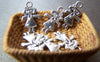 Accessories - Girl Charms Antique Silver Double Sided Small Charms 15mm Set Of 20 A1554