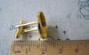 Accessories - Gold Cufflinks Blank Round Bezel Setting Match 16mm Cabochon Set Of 10 Pcs  A561