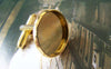 Accessories - Gold Cufflinks Blank Round Bezel Setting Match 16mm Cabochon Set Of 10 Pcs  A561