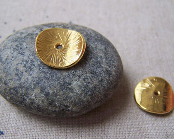 Accessories - Gold Curved Round Potato Chip Spacer Disc Beads Charms 14x15mm Set Of 50 Pcs A4995