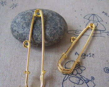 Accessories - Gold Kilt Pins Single Loop Safety Pins Broochs 15x64mm Set Of 10 Pcs A1225