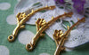 Accessories - Gold Tree Branch Charms Pendants 13x41mm Set Of 10 Pcs A3373