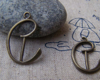 Accessories - Harp Charms Antique Bronze Musice Instrument  17x20mm Set Of 10 Pcs A552