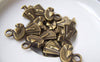 Accessories - Hat Sue Girl Antique Bronze Red Cap Charms 11x24mm Set Of 10 Pcs  A4767