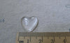 Accessories - Heart Glass Cabochon Crystal Clear Domed Cameo Cover 17x18mm Set Of 20 Pcs A7732