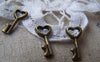 Accessories - Heart Key Charms Antique Bronze 7x15mm Set Of 20 Pcs  A181