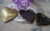 Accessories - Heart Locket Pendants Antique Bronze Brass Photo Locket Charms 45mm Set Of 2 A3544