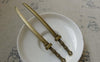 Accessories - Japanese Blade Sword Antique Bronze Pendants Charms 10x108mm Set Of 5 Pcs A6182