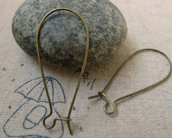 Accessories - Kidney Earwire Antique Bronze French Earwire  38mm Set Of 50 Pcs A6253