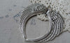 Accessories - Large Angel Wings Connectors Antique Silver Pendants  68x73mm Set Of 2 Pcs A7852