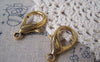 Accessories - Large Paisley Design Antiqued Gold Lobster Clasp Huge Size 15x30mm Set Of 10 Pcs A4588