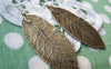 Accessories - Leaf Pendants Antique Bronze Detailed Leaf Charms 19x48mm Set Of 10 Pcs A434