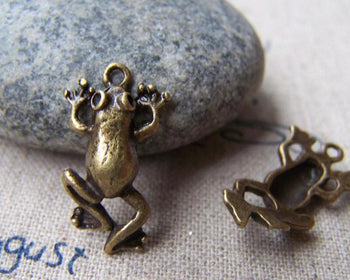 Accessories - Leaping Frog Antique Bronze Charms 12x20mm Set Of 10 Pcs A666