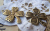Accessories - Lucky Flower Charms Antique Bronze Four-Leaf Clover Pendants 25mm Set Of 10 A443