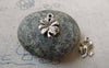 Accessories - Lucky Flower Charms Antique Silver Four-Leaf Clover 10x19mm Set Of 30 Pcs  A6483