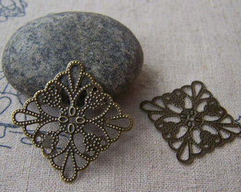Accessories - Metal Embellishments Filigree Bronze Stampings  25mm Set Of 50 Pcs A5085