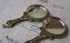 Accessories - Moon Face Glass Mirror Pendant Antique Bronze Ancient Charms 30x62mm Set Of 2 Pcs A4245