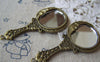 Accessories - Moon Face Glass Mirror Pendant Antique Bronze Ancient Charms 30x62mm Set Of 2 Pcs A4245