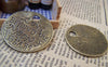 Accessories - Moon Pendants Antique Bronze Round Love Medallion 37.5mm Set Of 5 Pcs  A1618