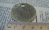 Accessories - Moon Pendants Antique Bronze Round Love Medallion 37.5mm Set Of 5 Pcs  A1618