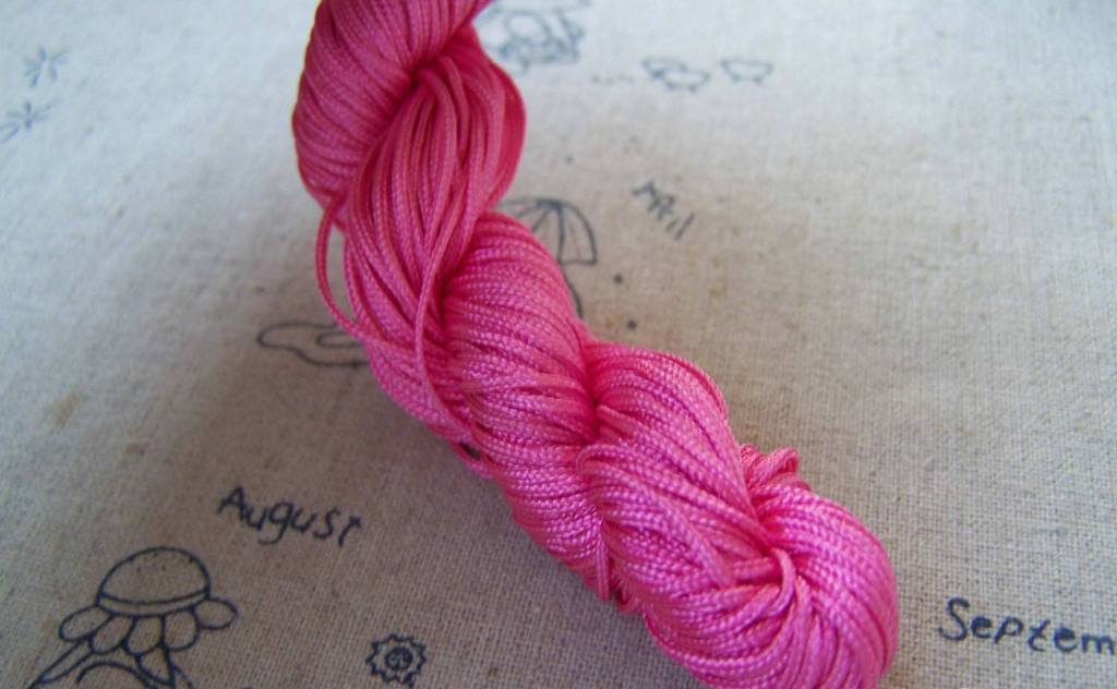 Accessories - Neon Pink Macrame Cord Thread Rattail Braided Nylon Chinese Knot One Bundle Of 36 Meters A5047