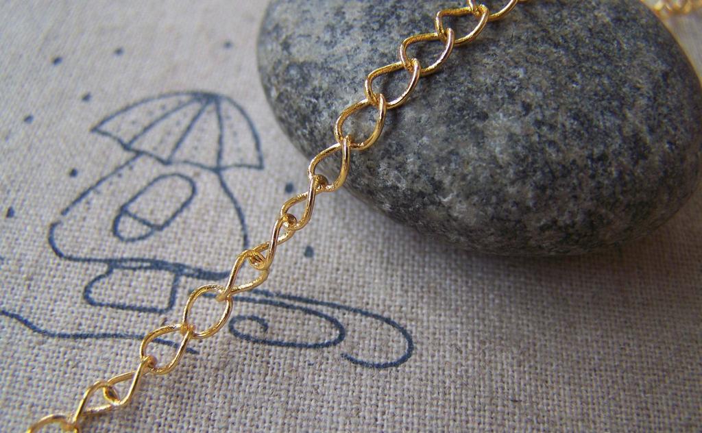 Accessories - Non Tarnish 16K Gold Curb Chain Link Size 3.1mm Set Of 16ft(5m) A4549