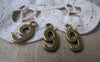 Accessories - Number 9 Arabic Figure Nine Charms Antique Bronze Pendants Set Of 20 Pcs A1774