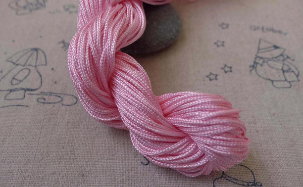 Accessories - One Bundle Of 36 Meters Pink Chinese Knot Rattail Braided Nylon Bead Macrame Cord Thread A7451