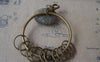 Keys & Locks - 1 PC Antique Bronze 10 Loops Swivel Lobster Clasp Keyring A4651