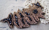 Accessories - One PC Headband Hair Band Decoration Black Felt Cloth Flower Branch With Glass Beads  60x120mm A5352