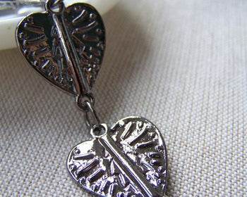 Accessories - One Strand 120mm (6 Hearts) Of Gunmetal Unqiue Heart Shaped Chain 20mm