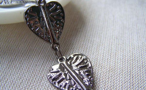 Accessories - One Strand 120mm (6 Hearts) Of Gunmetal Unqiue Heart Shaped Chain 20mm
