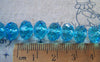 Accessories - One Strand (72 Pcs) Of Aqua Faceted Rondelle Crystal Glass Beads 8x10mm A5303