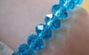 Accessories - One Strand (72 Pcs) Of Aqua Faceted Rondelle Crystal Glass Beads 8x10mm A5303