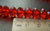 Accessories - One Strand (72 Pcs) Red Faceted Rondelle Crystal Glass Beads 7x10mm A3920