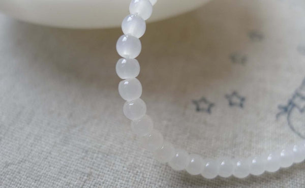 Accessories - One Strand (80 Pcs) Crystal Glass White Jade Color Round Beads 3mm A7141