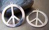 Accessories - Peace Symbol Pendants Antique Silver Flat Charms 40mm Set Of 10 Pcs A3660