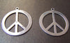 Accessories - Peace Symbol Pendants Antique Silver Flat Charms 40mm Set Of 10 Pcs A3660