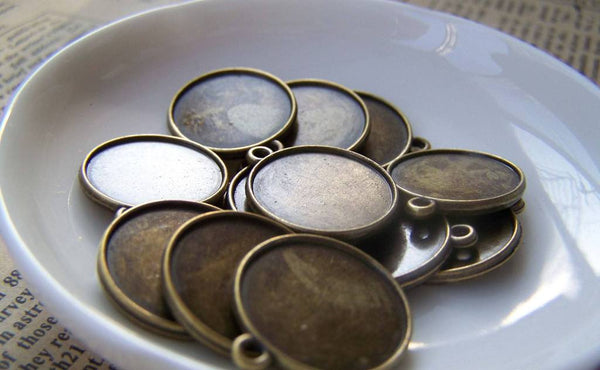 Pendant Tray Base Settings Double Sided Match 18mm Cabochon