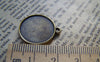 Accessories - Pendant Tray Antique Bronze Base Settings Round Bezel Double Sided Match 18mm Cabochon A3655