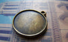 Accessories - Pendant Tray Antique Bronze Base Settings Round Bezel Double Sided Match 18mm Cabochon A3655