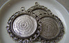 Accessories - Pendant Tray Antique Silver Round Cameo Base Settings Bezel Blanks Match 25mm Cabochon Lot Of 10 Pcs A5823
