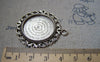 Accessories - Pendant Tray Antique Silver Round Cameo Base Settings Bezel Blanks Match 25mm Cabochon Lot Of 10 Pcs A5823