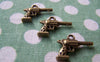 Accessories - Pistol Gun Antique Bronze Handgun Charms 15x20mm Set Of 20 Pcs A1224