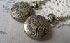 Accessories - Pocket Watch Flower Watch Round Necklace CHAIN INCLUDED 31x38mm Set Of 1 Pc A6883